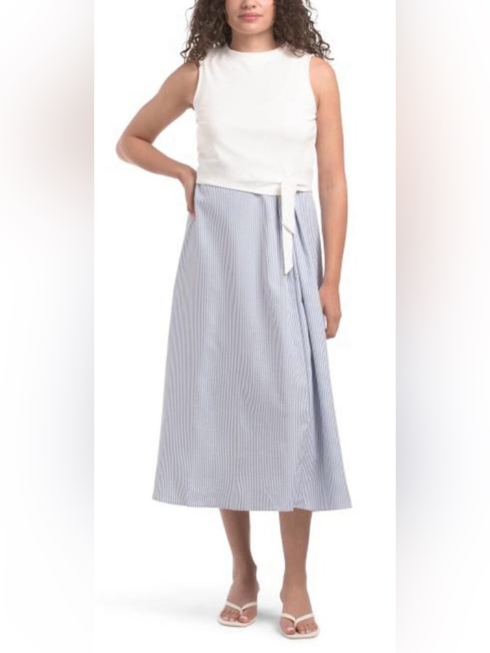 NWT Anne Klein Harper Sleeveless Twofer Midi Dress